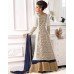 White and Blue WEDDING WEAR GEORGETTE & NET LONG ANARKALI SUIT